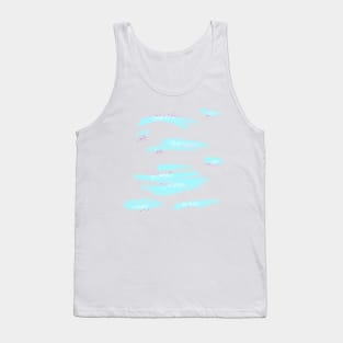 Blue watercolor glitter sparkle art Tank Top